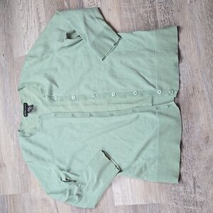 New York & Company light green 3/4 sleeve cardigan sweater S silk rayon Spring